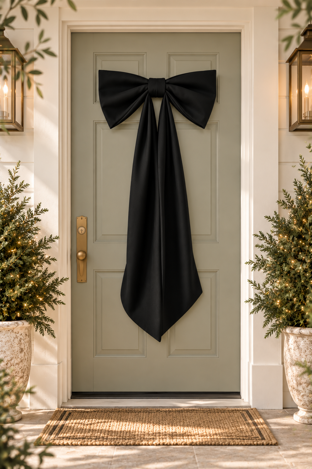 Large Black Satin Bow