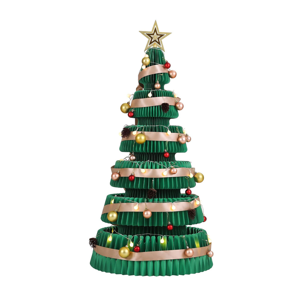 110cm Paper Christmas Tree with Decorations