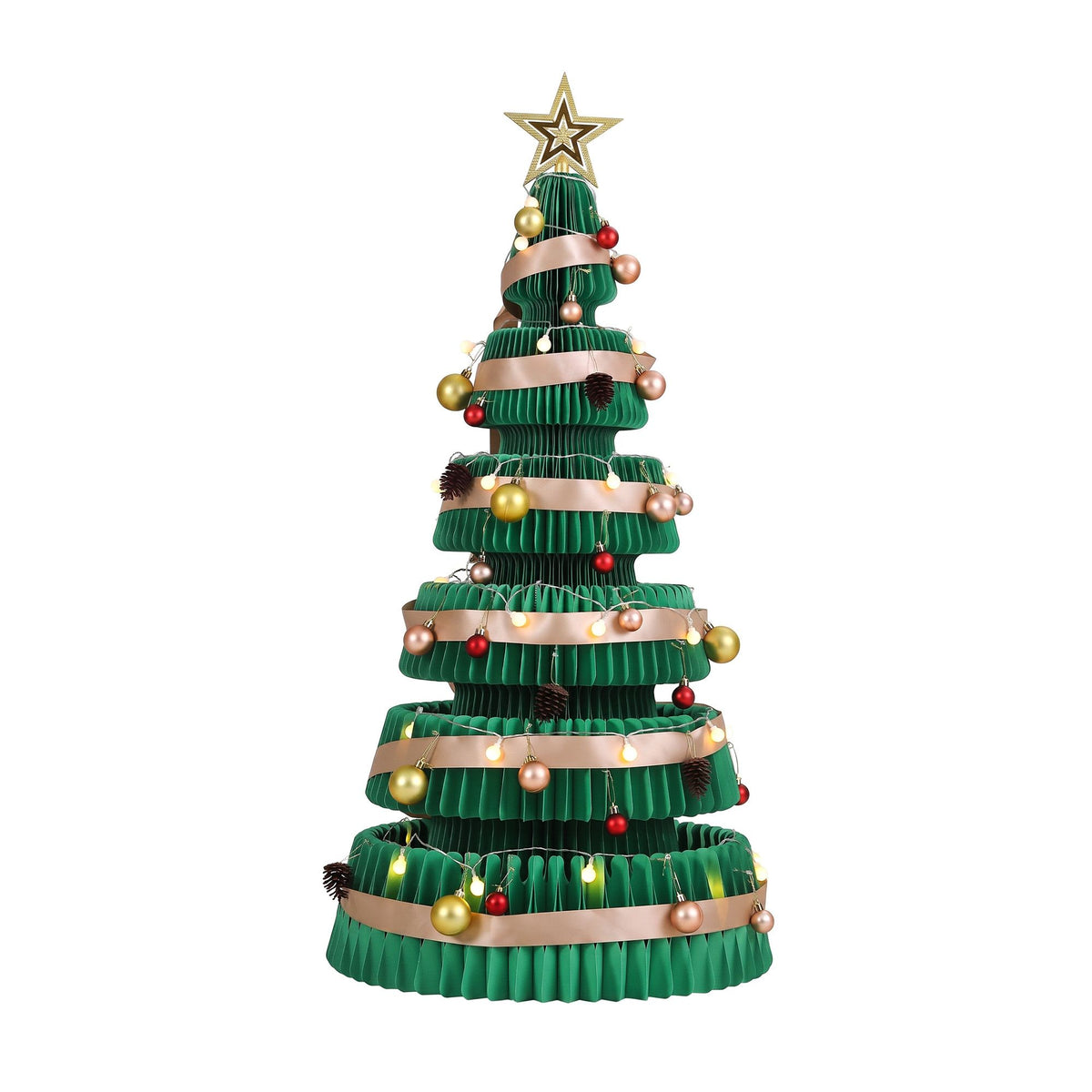 110cm Paper Christmas Tree with Decorations