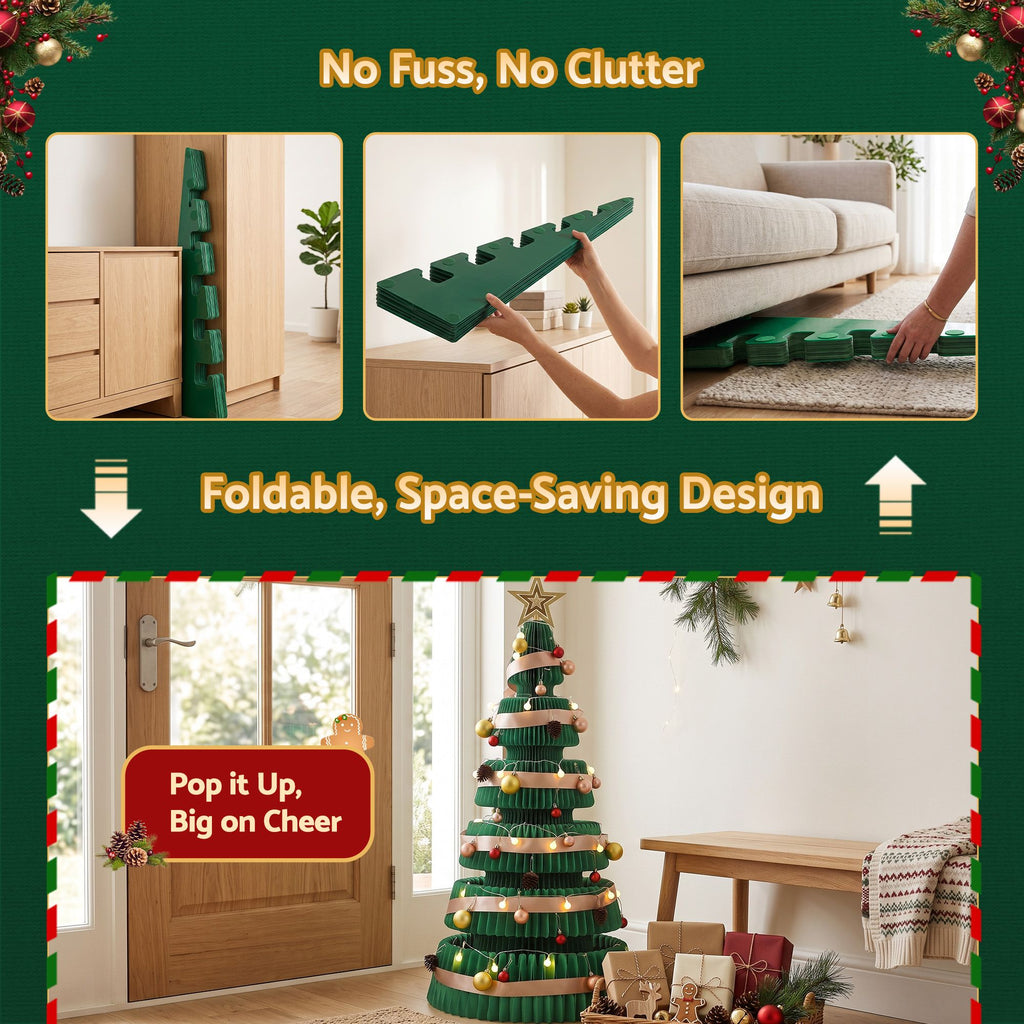 110cm Paper Christmas Tree with Decorations
