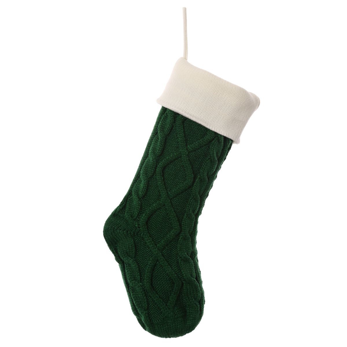 Christmas knitted wool stocking