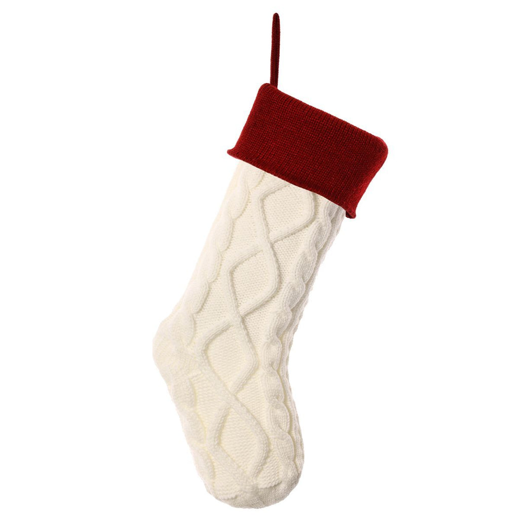 Christmas knitted wool stocking