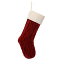 2 x Cream and Red Knitted Stocking