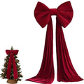 Large Velvet Christmas Tree Bow Red