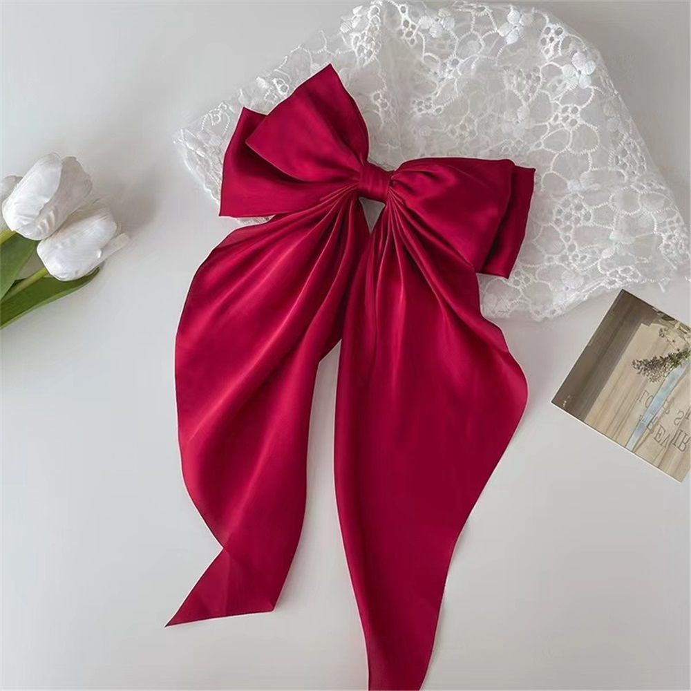 Satin Hair Bows for Women 5 Pack
