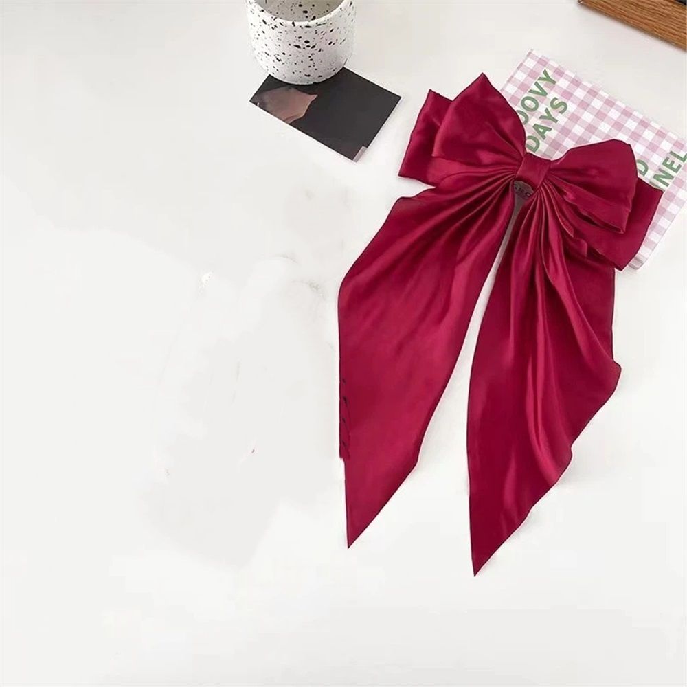 Satin Hair Bows for Women 5 Pack