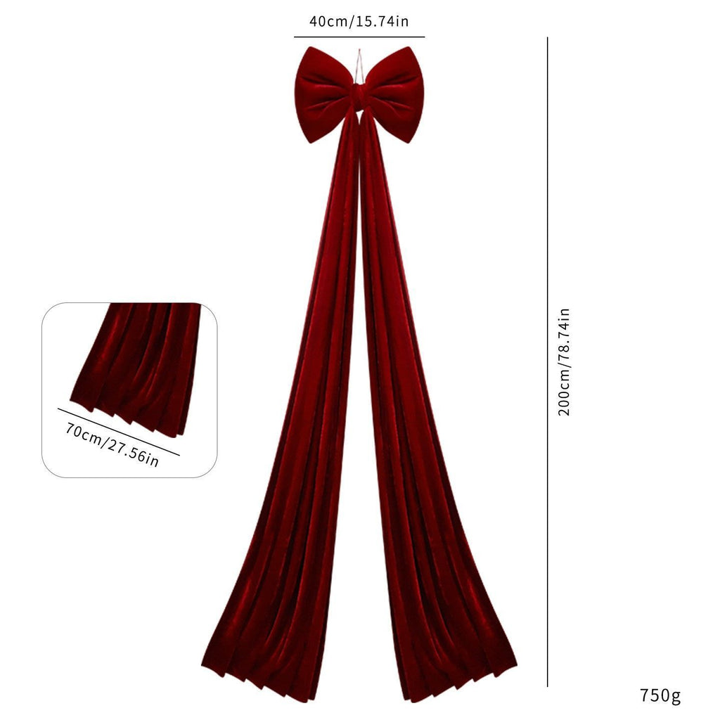Extra Large Velvet Christmas Tree Bow Red