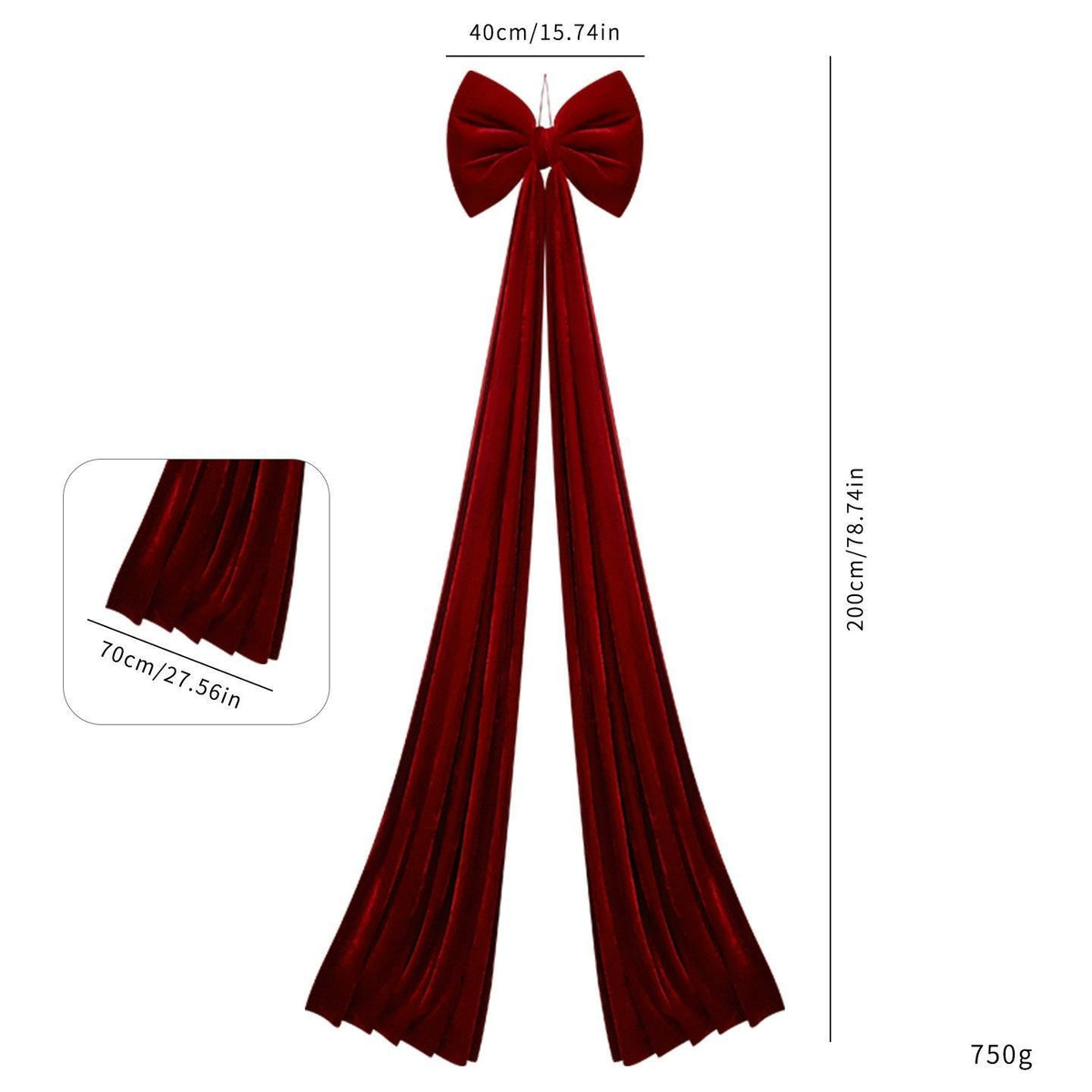 Extra Large Velvet Christmas Tree Bow Red