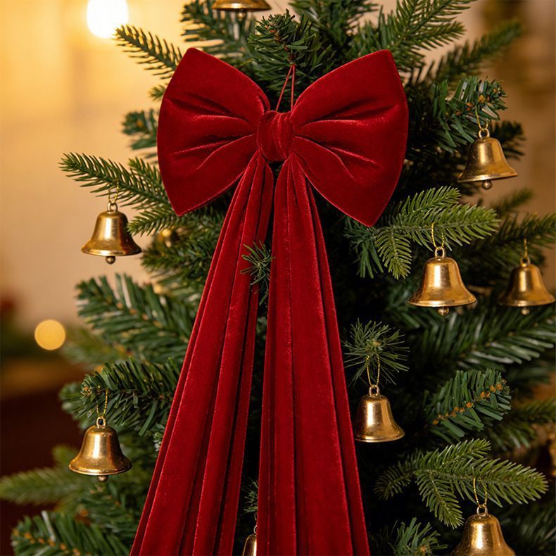 Extra Large Velvet Christmas Tree Bow Red