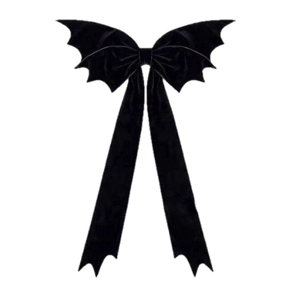 Large Halloween Black Bat Bow