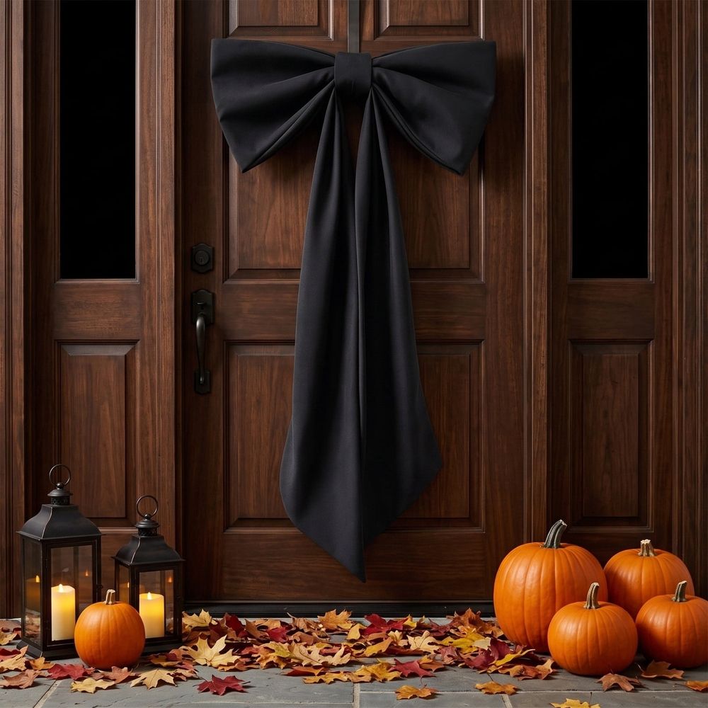 Large Black Satin Bow