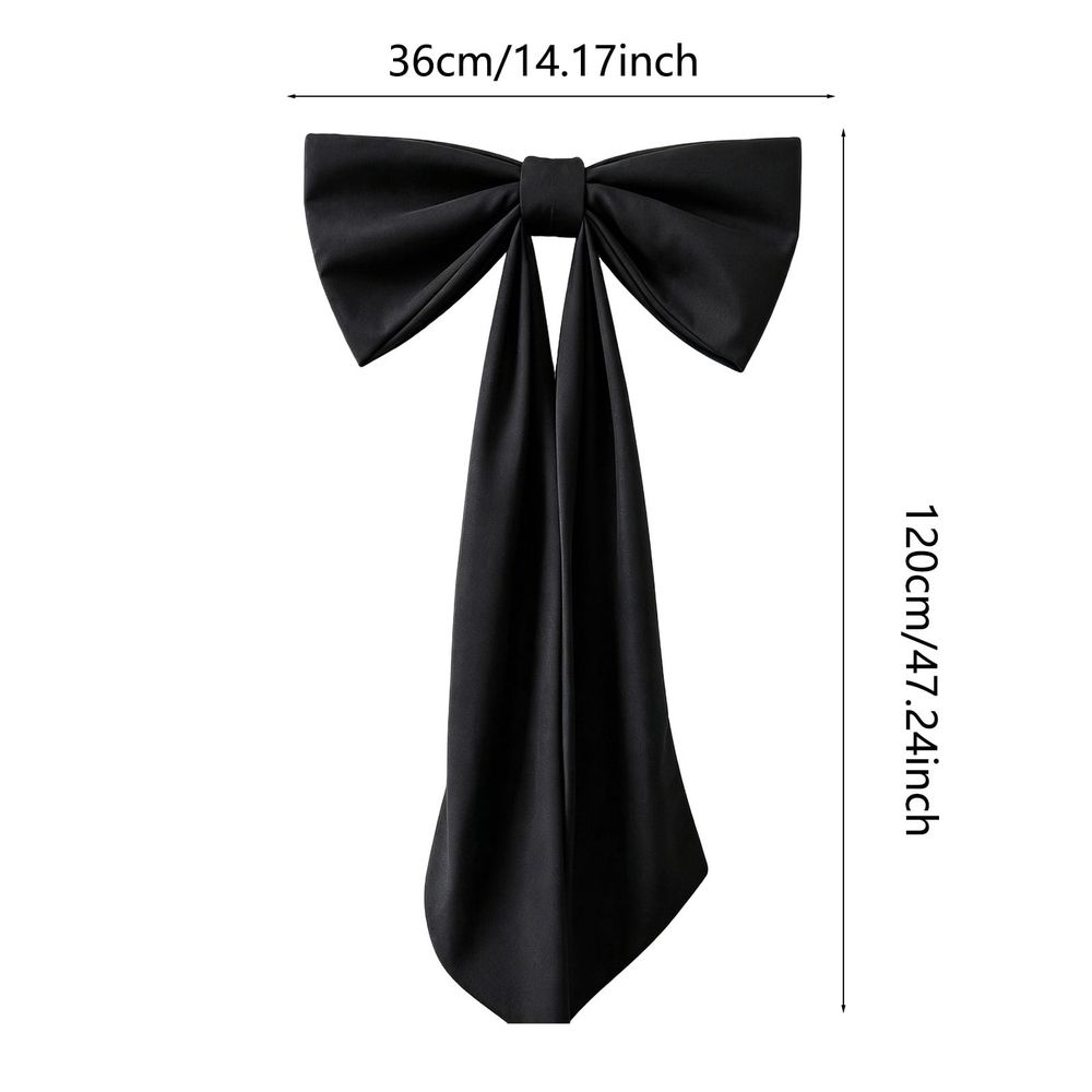 Large Black Satin Bow
