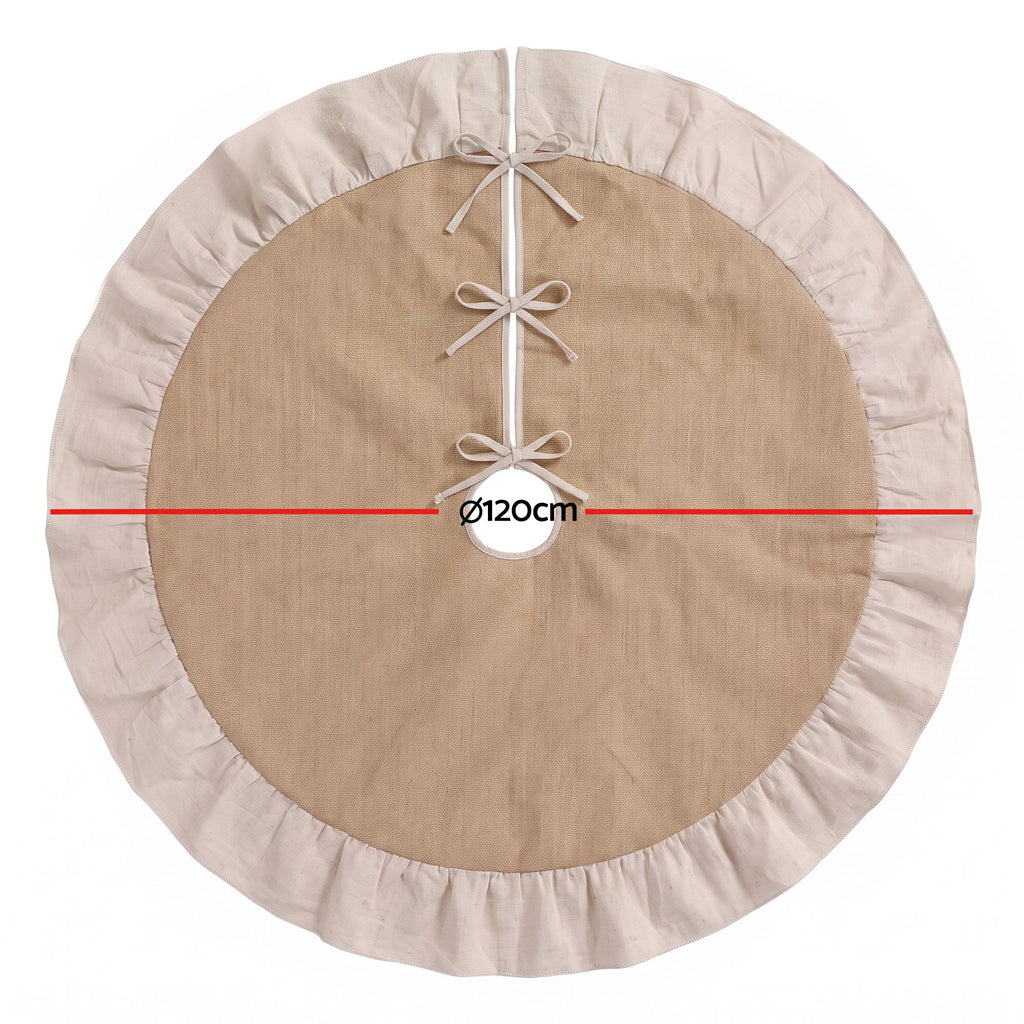 120cm Linen Christmas Tree Skirt