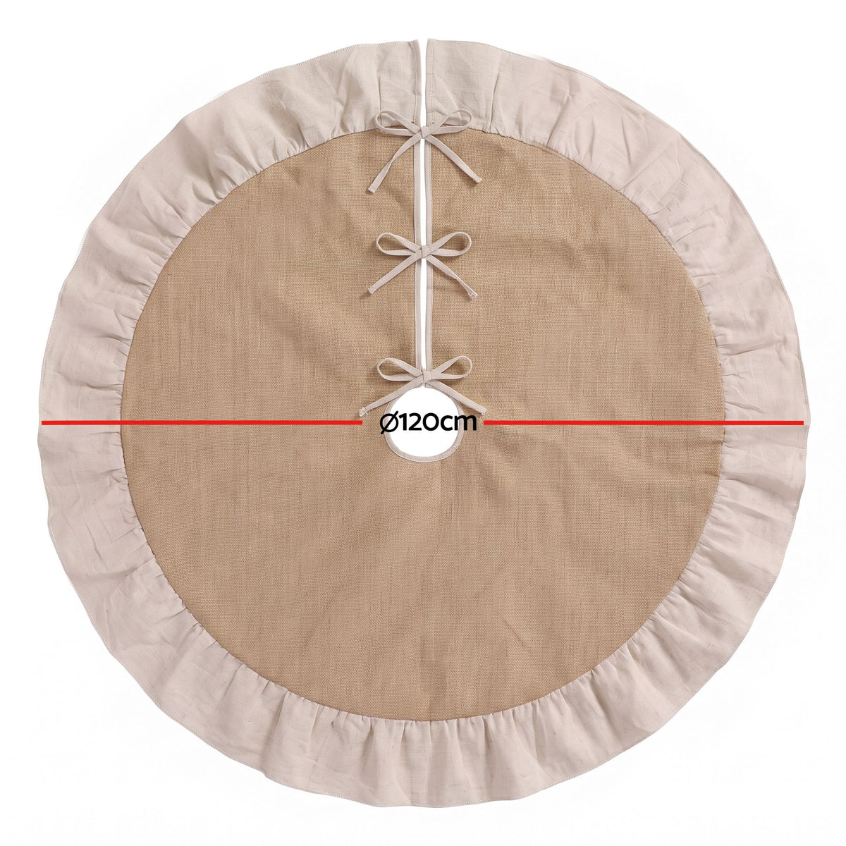 120cm Linen Christmas Tree Skirt