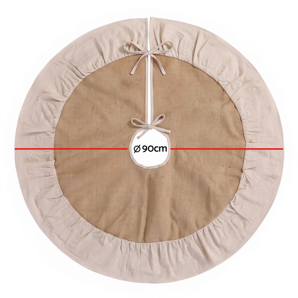 90cm Linen Christmas Tree Skirt
