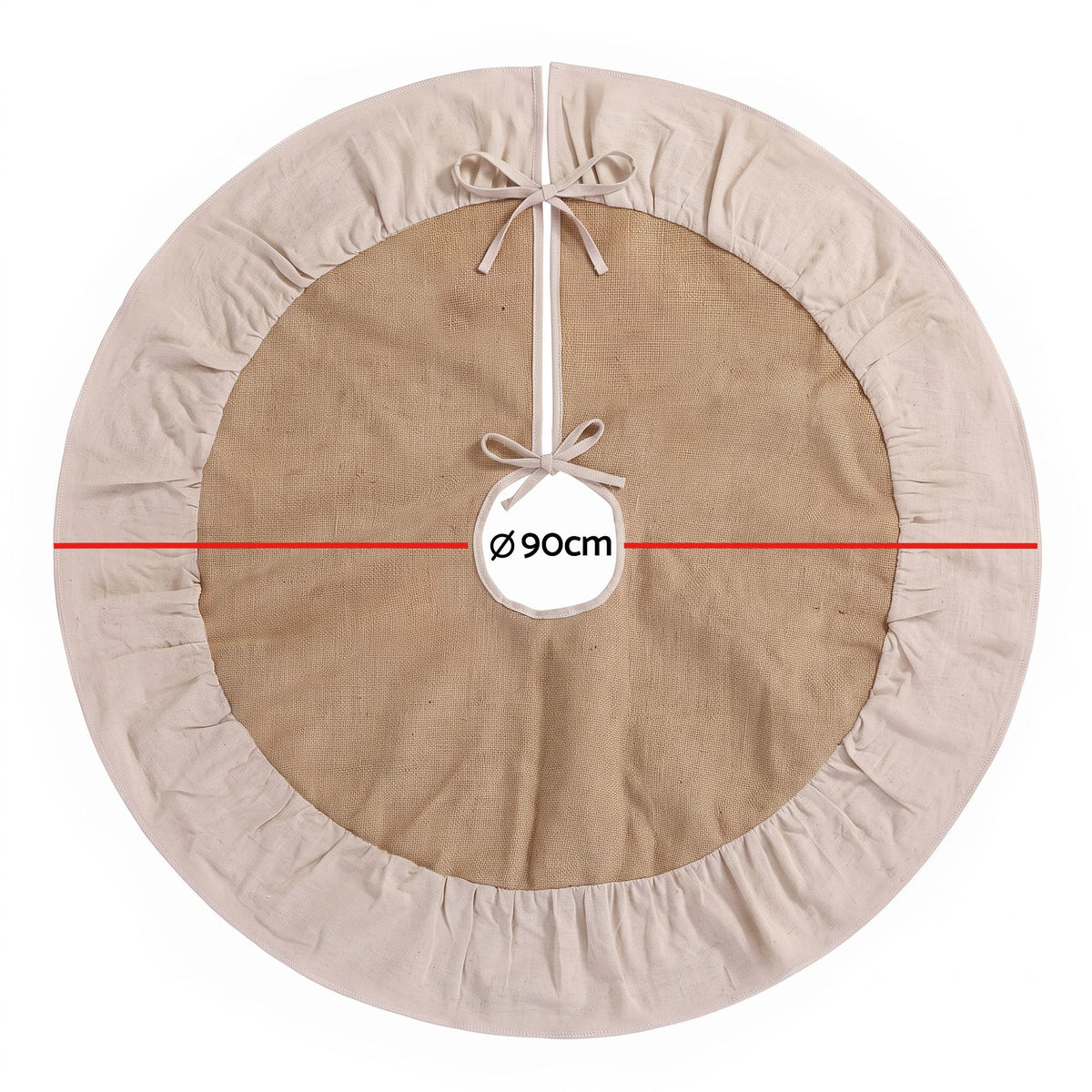 90cm Linen Christmas Tree Skirt